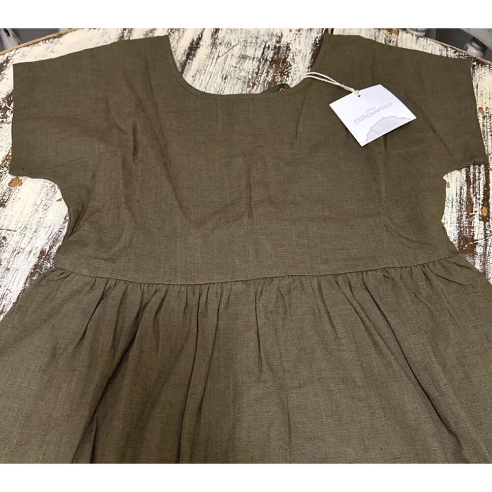Little Cottonwood 100% LINEN Large Maxi Dress W Pockets Cottage NWT - Picture 3 of 13